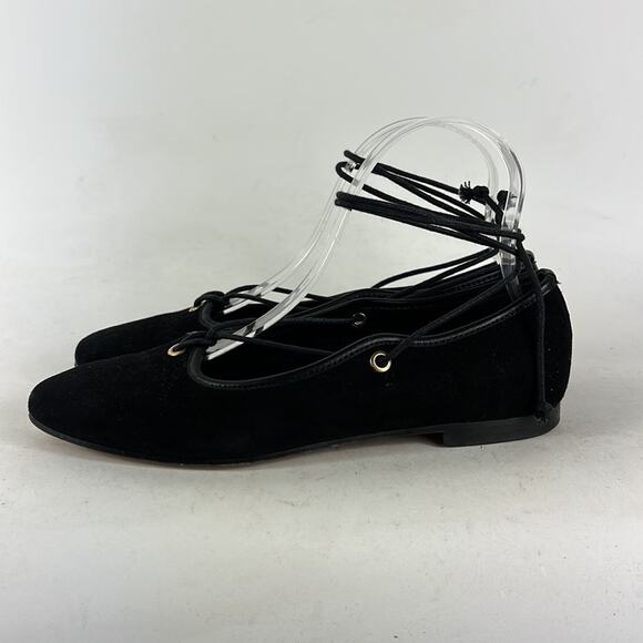 M. Gemi The Odina flat women’s 6 black suede ankle strap round toe ballet - Picture 5 of 9